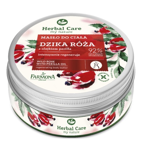 HERBAL CARE Masło do ciała Dzika róża z olejkiem perilla 200ml (etykieta w wersji angielskiej) HERBAL CARE Masło do ciała Dzika róża z olejkiem perilla 200ml (etykieta w wersji angielskiej)