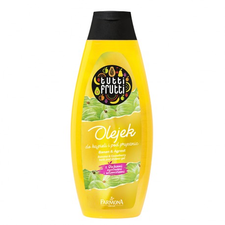 TUTTI FRUTTI Banan & Agrest olejek do kąpieli i pod prysznic 425 ml TUTTI FRUTTI Banan & Agrest olejek do kąpieli i pod prysznic 425 ml