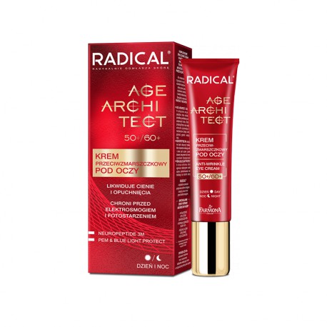 RADICAL® AGE ARCHITECT 50+/60+ Krem przeciwzmarszczkowy pod oczy likwidujący cienie i opuchnięcia, 15ml RADICAL® AGE ARCHITECT 50+/60+ Krem przeciwzmarszczkowy pod oczy likwidujący cienie i opuchnięcia, 15ml