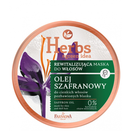 HERBS Rewitalizująca maska Olej Szafranowy do cienkich i pozbawionych blasku włosów HERBS Rewitalizująca maska Olej Szafranowy do cienkich i pozbawionych blasku włosów