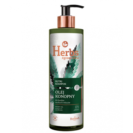 HERBS Nutri szampon Olej Konopny do bardzo suchych włosów 400 ml HERBS Nutri szampon Olej Konopny do bardzo suchych włosów 400 ml