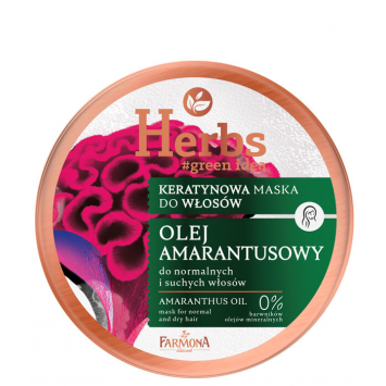 HERBS Keratynowa maska Olej Amarantusowy do normalnych i suchych włosów 250ml