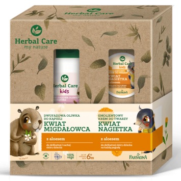 Zestaw Herbal Care KIDS (Dwufazowa oliwka hydrofilna do kąpieli, oleo krem)
