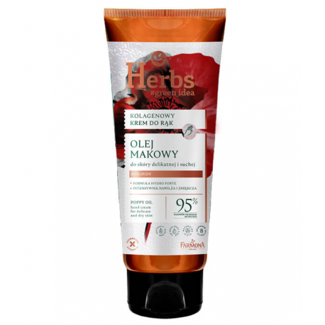 HERBS Kolagenowy krem do rąk OLEJ MAKOWY 100ml HERBS Kolagenowy krem do rąk OLEJ MAKOWY 100ml