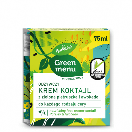 GREEN MENU Odżywczy krem koktajl z zieloną pietruszką i awokado 75ml