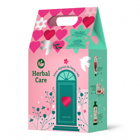 Zestaw Herbal Care dzika róża 3 elementy (kąpiel+krem do twarzy+krem do rąk)