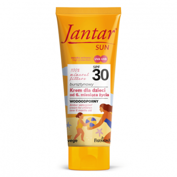 JANTAR SUN, Bursztynowy wodoodporny krem dla dzieci (od 6. msc) z filtrami mineralnymi SPF 30, 50ml 